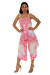 Palm Leaf Print Wide Leg Women Jumpsuit (UPF)