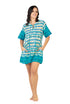 Turquoise & Yellow Tie-Dye Stripe Notch Neck Cover-up