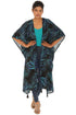 Palm Leaf Print Open Duster