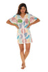 Multi-Tone Leaf Print Cover-up Kaftan