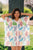 Multi-Tone Leaf Print Cover-up Kaftan