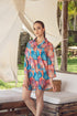 Seashell Print Cotton Button down Cover-up