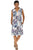 Blue Coral reef Zipper Neck print (UPF) dress