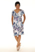 Blue Coral reef V-neck print (UPF) half sleeve dress