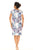 Blue Coral reef V-neck print (UPF) half sleeve dress