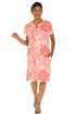 Coral reef V-neck print (UPF) half sleeve dress