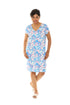 Turquoise Floral Print (UPF) Short sleeve Dress